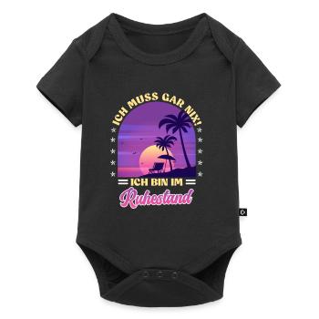 Ich muss gar nix ich bin im Ruhestand - Baby Premium Kurzarmbody - Schwarz - Vorne