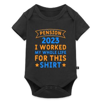 Pension 2023 J’ai dû travailler de longues heures - Body à manches courtes Premium Bébé - noir - Devant