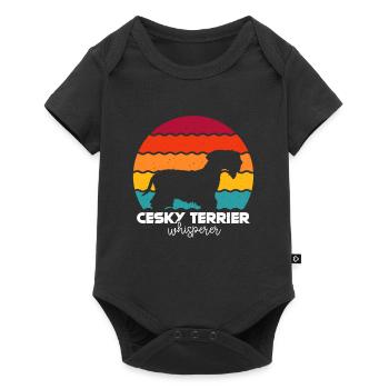 Cesky Terrier Hund - Cesky Terrier - Baby Premium Kurzarmbody - Schwarz - Vorne