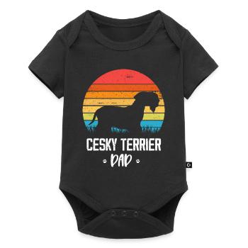 Cesky Terrier Hund - Cesky Terrier - Baby Premium Kurzarmbody - Schwarz - Vorne