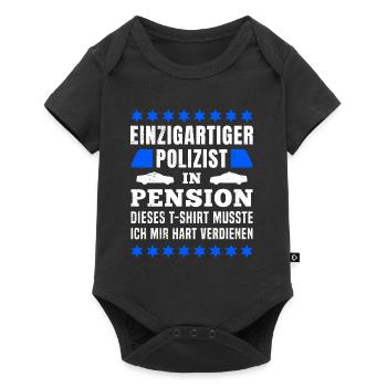 Polizist Pension Polizei Rente Rentner - Baby Premium Kurzarmbody - Schwarz - Vorne