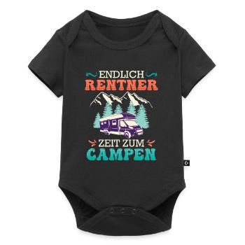 Renteneintritt endlich Zeit zum Campen - Baby Premium Kurzarmbody - Schwarz - Vorne