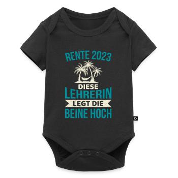 Rente 2023 diese Lehrerin legt die Beine Hoch - Baby Premium Kurzarmbody - Schwarz - Vorne