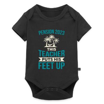 Pension 2023 this teacher puts his feet up - Baby Premium short-sleeve bodysuit - black - Front
