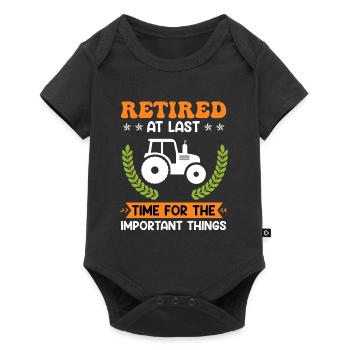 Farmer retired Farm Pensioner Tractor - Baby Premium short-sleeve bodysuit - black - Front