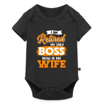 Woman is now head of pensioner retirement - Baby Premium short-sleeve bodysuit - black - Front