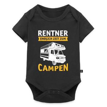 Rentner endlich Zeit zum Campen - Baby Premium Kurzarmbody - Schwarz - Vorne