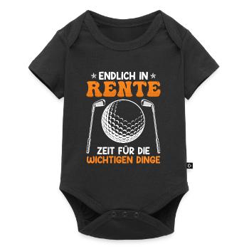 Golfer in Rente Zeit für wichtigen Dinge - Baby Premium Kurzarmbody - Schwarz - Vorne