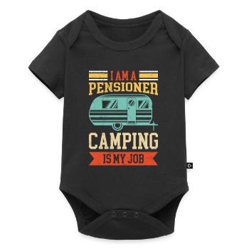 Le camping des retraités est mon travail de camping - Body à manches courtes Premium Bébé - noir - Devant