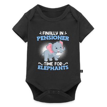 Time for elephants Zoo visitors pension - Baby Premium short-sleeve bodysuit - black - Front