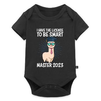Master Degree 2023 License to Clever Shit - Baby Premium short-sleeve bodysuit - black - Front
