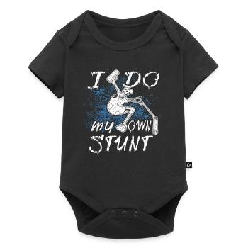 Stunt Scooter Tretroller - Baby Premium Kurzarmbody - Schwarz - Vorne