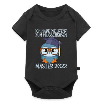 Ich habe die Lizenz zum Klugscheißen Master 2023 - Baby Premium Kurzarmbody - Schwarz - Vorne