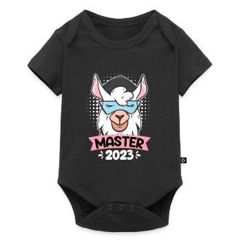 Alpaca with Master Hat Master Degree 2023 - Baby Premium short-sleeve bodysuit - black - Front
