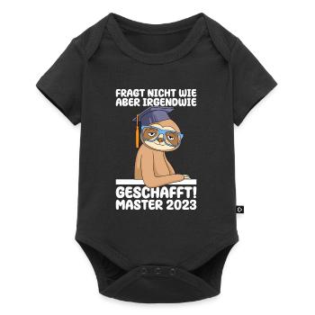 Master 2023 geschafft Master Abschluss - Baby Premium Kurzarmbody - Schwarz - Vorne