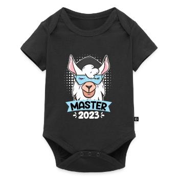 Alpaca with Master Hat Master Degree 2023 - Baby Premium short-sleeve bodysuit - black - Front