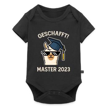 Master 2023 Done! Master Abschluss - Baby Premium Kurzarmbody - Schwarz - Vorne