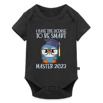 Ich habe die Lizenz zum Klugscheißen Master 2023 - Baby Premium Kurzarmbody - Schwarz - Vorne