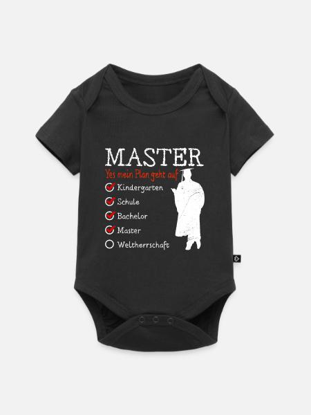 Kindergarten Weltherrschaft Master Abschluss - Baby Premium Kurzarmbody - Schwarz