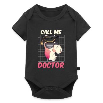 Appelez-moi un médecin J’ai un doctorat - Body à manches courtes Premium Bébé - noir - Devant