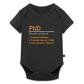 Ph.D Survivant J’ai survécu Docteur Doctorat - Body à manches courtes Premium Bébé - noir - Devant
