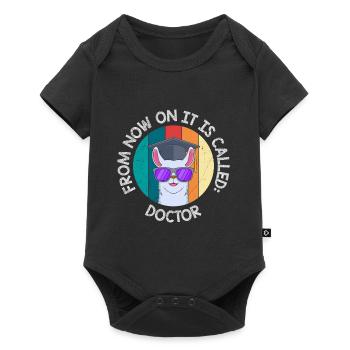 Ab jetzt heißt es Herr Doktor Doktortitel - Baby Premium Kurzarmbody - Schwarz - Vorne