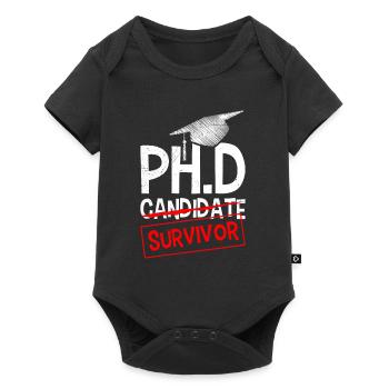 Ph.D J’ai survécu J’ai un doctorat - Body à manches courtes Premium Bébé - noir - Devant