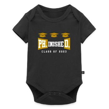 Phinished Ph.D Abschluss 2023 Doktor Doktortitel - Baby Premium Kurzarmbody - Schwarz - Vorne