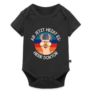 Ab jetzt heißt es Herr Doktor Doktortitel - Baby Premium Kurzarmbody - Schwarz - Vorne