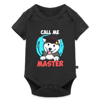 Husky Dog Fan Call Me Master Degree - Body à manches courtes Premium Bébé - noir - Devant