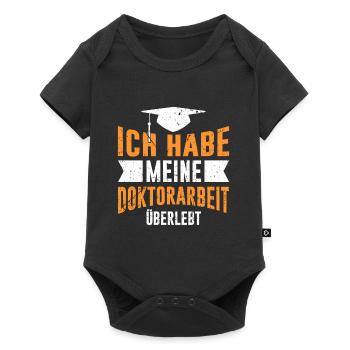 Ph.D Überlebt Ich habe einen Doktor Doktortitel - Baby Premium Kurzarmbody - Schwarz - Vorne