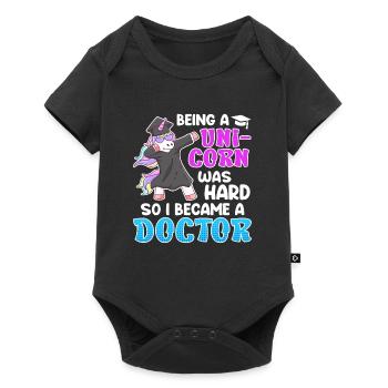 Être une licorne était difficile Docteur Doctorat - Body à manches courtes Premium Bébé - noir - Devant