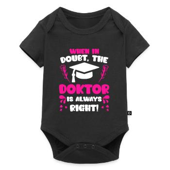 Le docteur a toujours raison Ph.D doctorat - Body à manches courtes Premium Bébé - noir - Devant