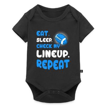 Mangez Dormez Vérifiez ma programmation Répétez Fantasy Football - Body à manches courtes Premium Bébé - noir - Devant
