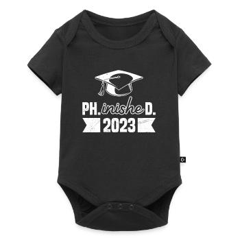 Phinished Abschluss 2023 Doktor Ph.D Doktortitel - Baby Premium Kurzarmbody - Schwarz - Vorne