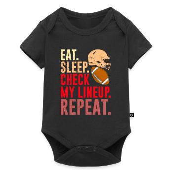 Eat Sleep Check Lineup Répéter - Body à manches courtes Premium Bébé - noir - Devant