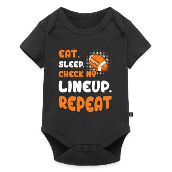 Eat Sleep Check my Lineup Repeat Fantasy Football - Baby Premium short-sleeve bodysuit - black - Front