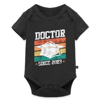 Docteur depuis 2023 Diplôme Ph.D Doctorat - Body à manches courtes Premium Bébé - noir - Devant