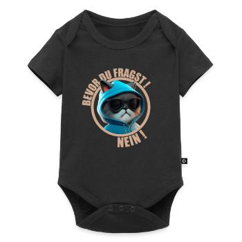 Bevor du fragst nein Katze - Baby Premium Kurzarmbody - Schwarz - Vorne