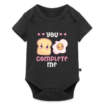 Lovers Eggs Bacon Toast Breakfast Valentine's Day - Baby Premium short-sleeve bodysuit - black - Front