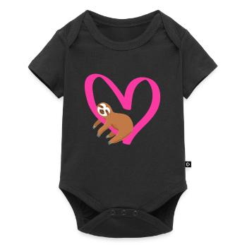 J’aime ma chérie paresseuse Amour Saint-Valentin - Body à manches courtes Premium Bébé - noir - Devant