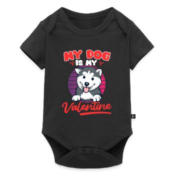 Husky Mon chien est mon amour Saint-Valentin - Body à manches courtes Premium Bébé - noir - Devant
