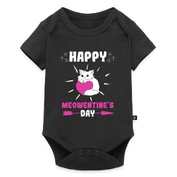 Happy Meowentine’s Day Cats Saint-Valentin - Body à manches courtes Premium Bébé - noir - Devant