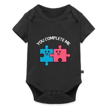 Valentine's Day Saying You complete me - Baby Premium short-sleeve bodysuit - black - Front