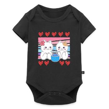 I love my cat cat Valentine's Day - Baby Premium short-sleeve bodysuit - black - Front