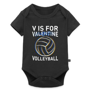 V steht für Volleyball Volleyballer - Baby Premium Kurzarmbody - Schwarz - Vorne