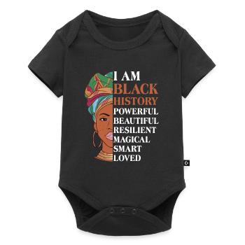 Black History a strong African woman - Baby Premium short-sleeve bodysuit - black - Front