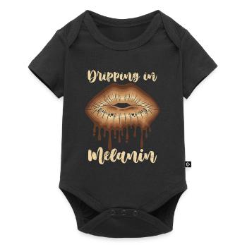 Melanin Chocolate Lips African Woman - Baby Premium short-sleeve bodysuit - black - Front