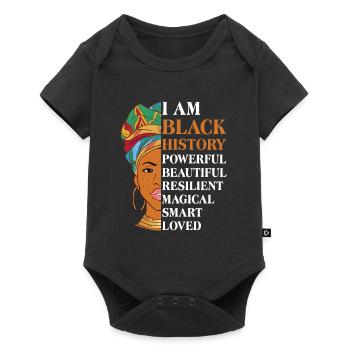 Black History a strong African woman - Baby Premium short-sleeve bodysuit - black - Front