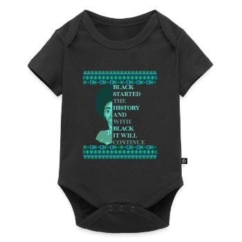 Black History a strong African woman - Baby Premium short-sleeve bodysuit - black - Front